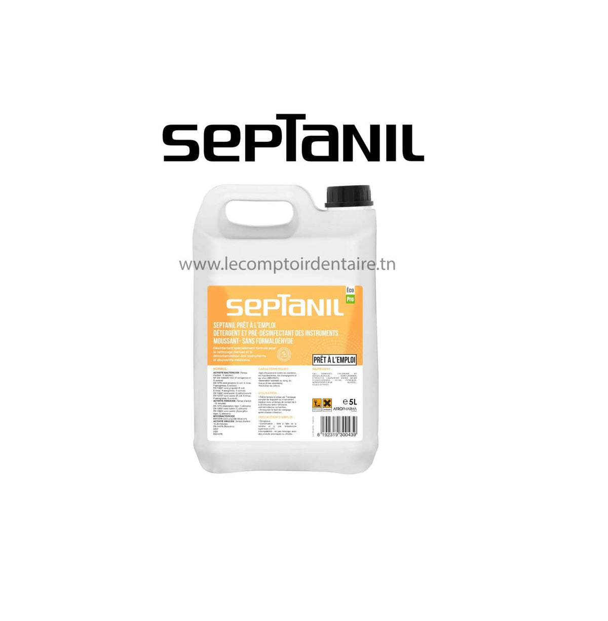 DESINFECTANT INSTRUMENTS MOUSSANT PRET A L'EMPLOI SANS FORMALDEHYDE ECO PRO 5L - SEPTANIL - SEPTANIL