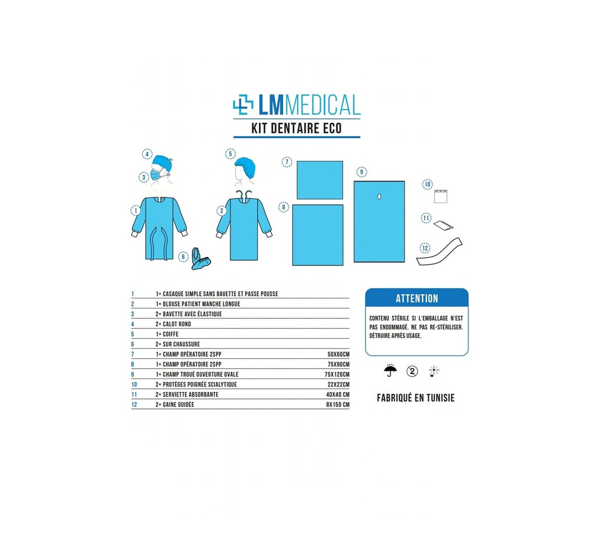 KIT STERILE POUR IMPLANTOLOGIE ECO- LM MEDICAL - LM MEDICAL