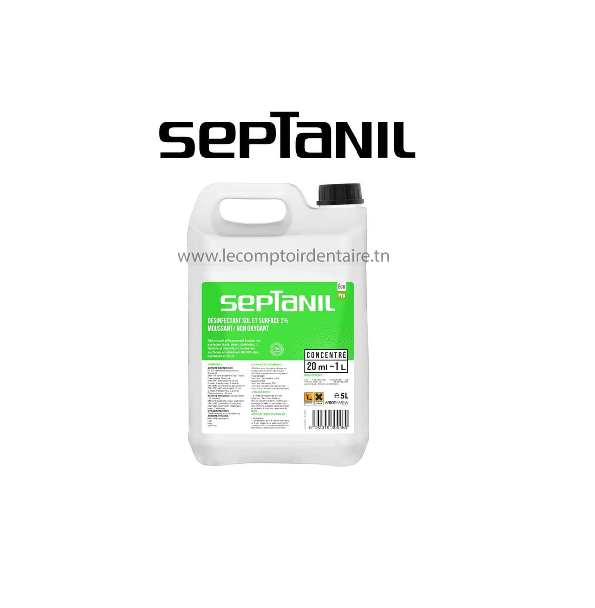 DESINFECTANT SOL ET SURFACE MOUSSANT CONCENTRE 2% ECO PRO 5L - SEPTANIL - SEPTANIL