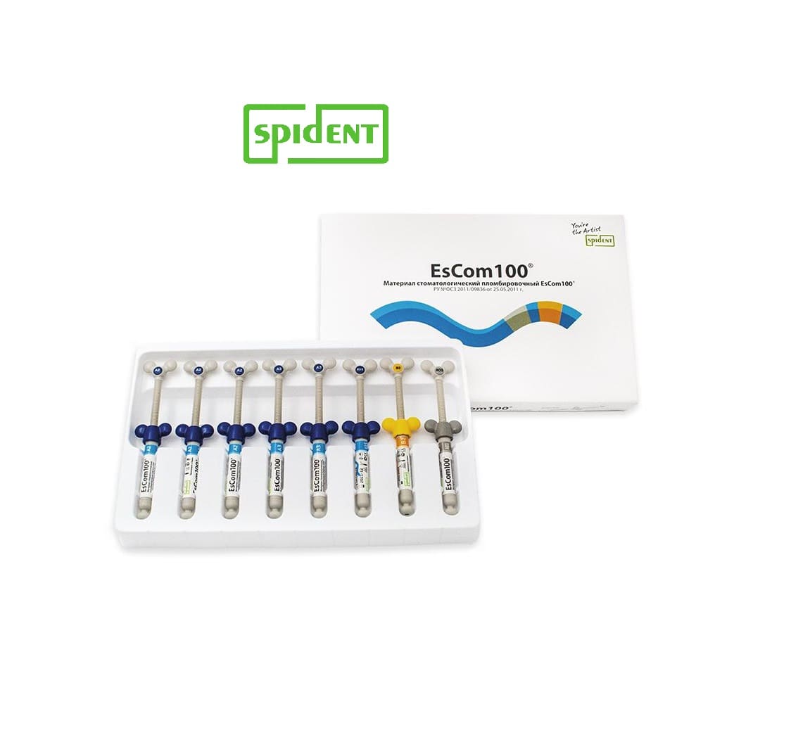 COFFRET RESINE COMPOSITE 8 SERINGUES ESCOM 100 - SPIDENT - SPIDENT