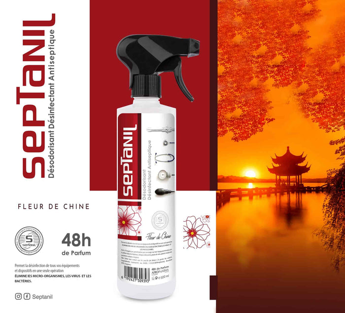 DESINFECTANT DESODORISANT ASEPTIQUE "FLEUR DE CHINE" 500ML SEPTANIL