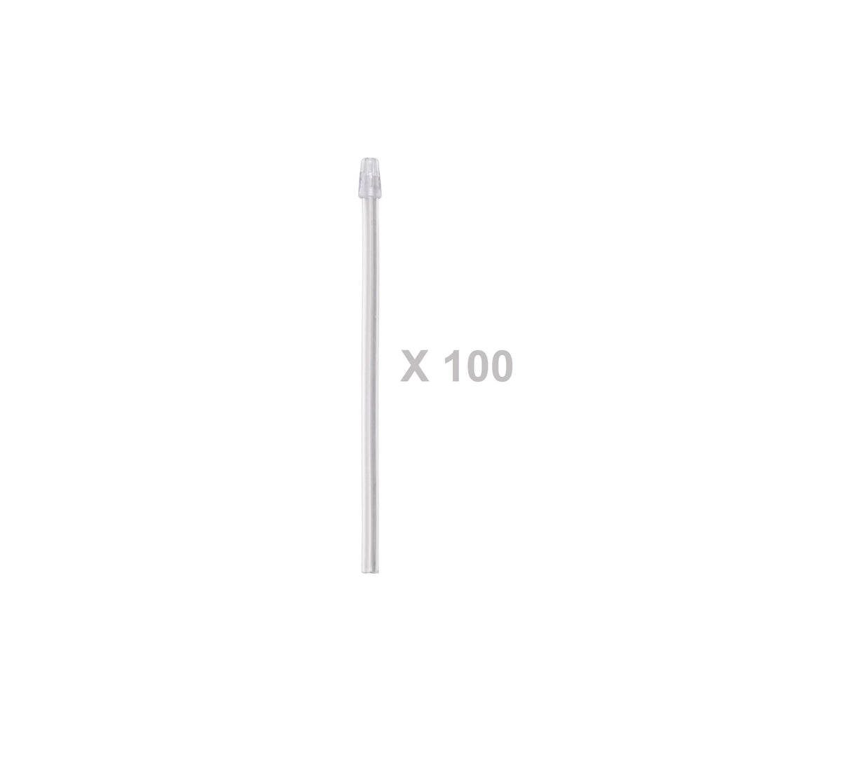 CANULES SALIVAIRE TRANSPARENT AVEC EMBOUT DETACHABLES (100PCS) - WORLD WORK