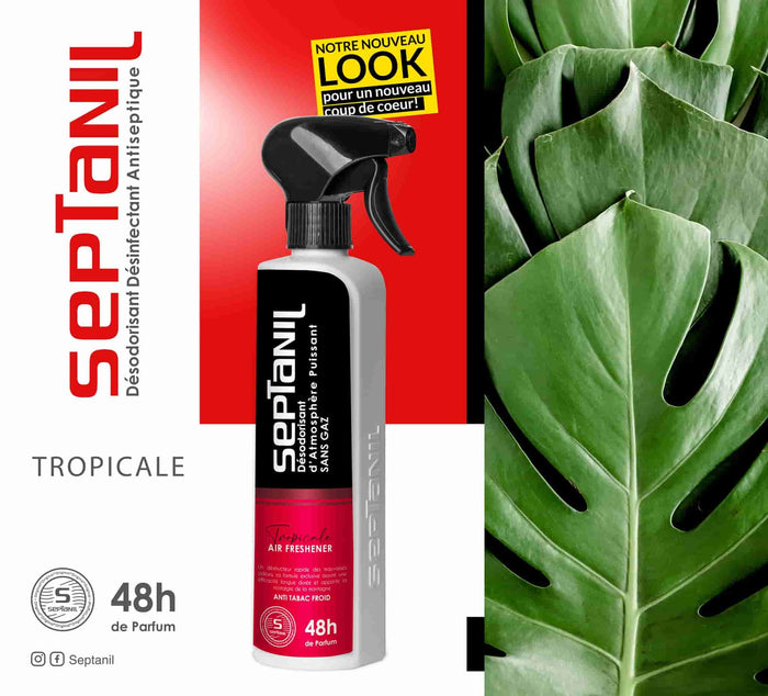 DESODORISANT D'ATMOSPHERE PUISSANT "TROPICALE" 500mL SEPTANIL