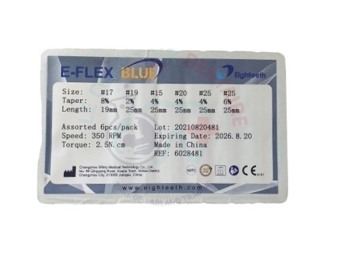 ASSORTIMENT DE LIME MECANISEE E-FLEX BLUE L25MM - EIGHTEETH