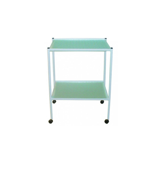 CHARIOT DE SOIN LAQUE A 2 ETAGES EN VERRE 60 x 40CM