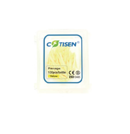 COINS INTER-DENTAIRE EN BOIS JAUNE (100 UNITES) - COTISEN