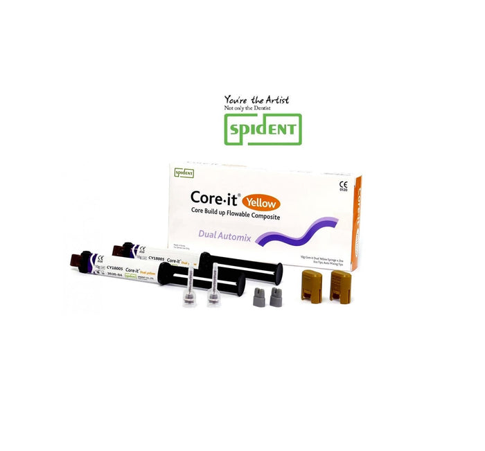 RESINE DUAL DE COLLAGE CORE IT YELLOW (2 x 10G) - SPIDENT