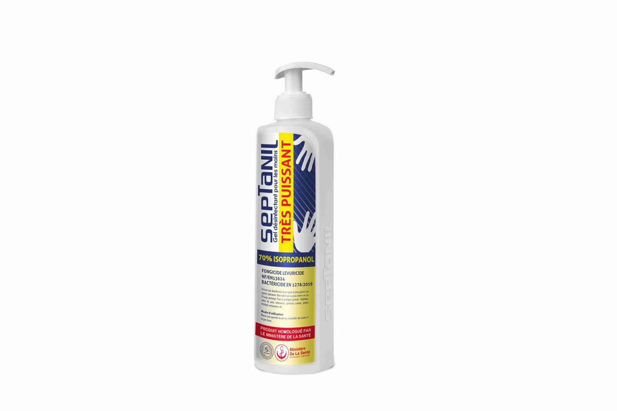 GEL ANTI BACTERIEN CITRON POUR LES MAINS 99.9% (500ML) - SEPTANIL - SEPTANIL