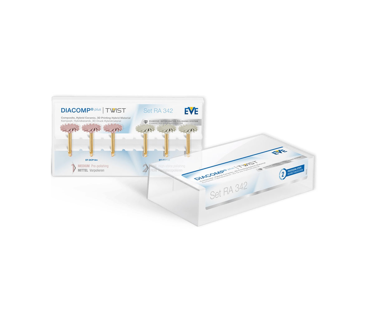KIT DE POLISSAGE (COMPOSITE, CERAMIQUE HYBRIDE ET MATERIAU HYBRIDE 3D) DIACOMP RA 342 - EVE - EVE