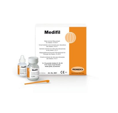 CIMENT VERRE IONOMERE (CVI) (POUDRE / LIQUIDE) MEDIFIL - PROMEDICA