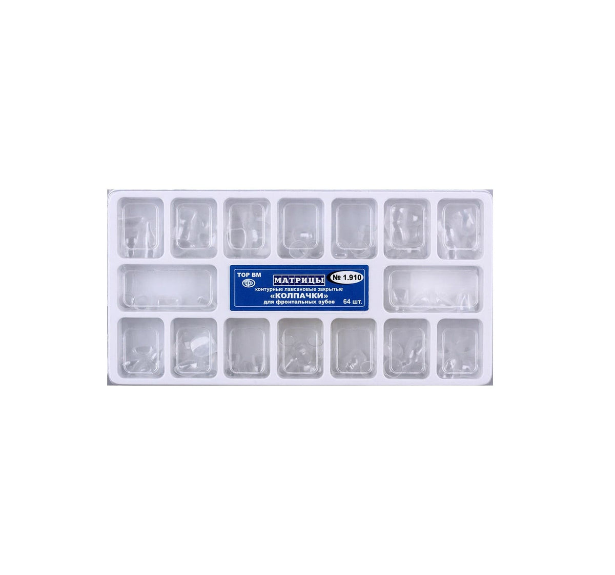 COURONNES ANTERIEURE TRANSPARENTE 1.910 (64 PIECES) - TOP BM - TOR VM
