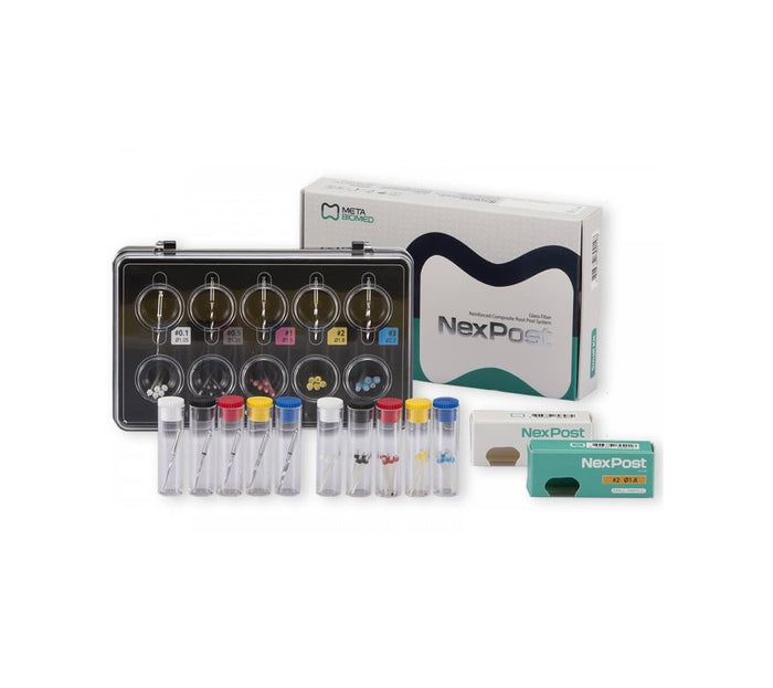 KIT DE 20 TENONS FIBRES (5X4) AVEC 4 FORETS + 1 FORET UNIVERSEL NEXT POST - META BIOMED
