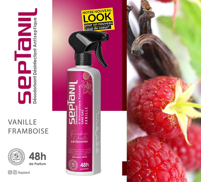 DESODORISANT D'ATMOSPHERE PUISSANT "VANILLE-FRAMBOISE" 500mL SEPTANIL
